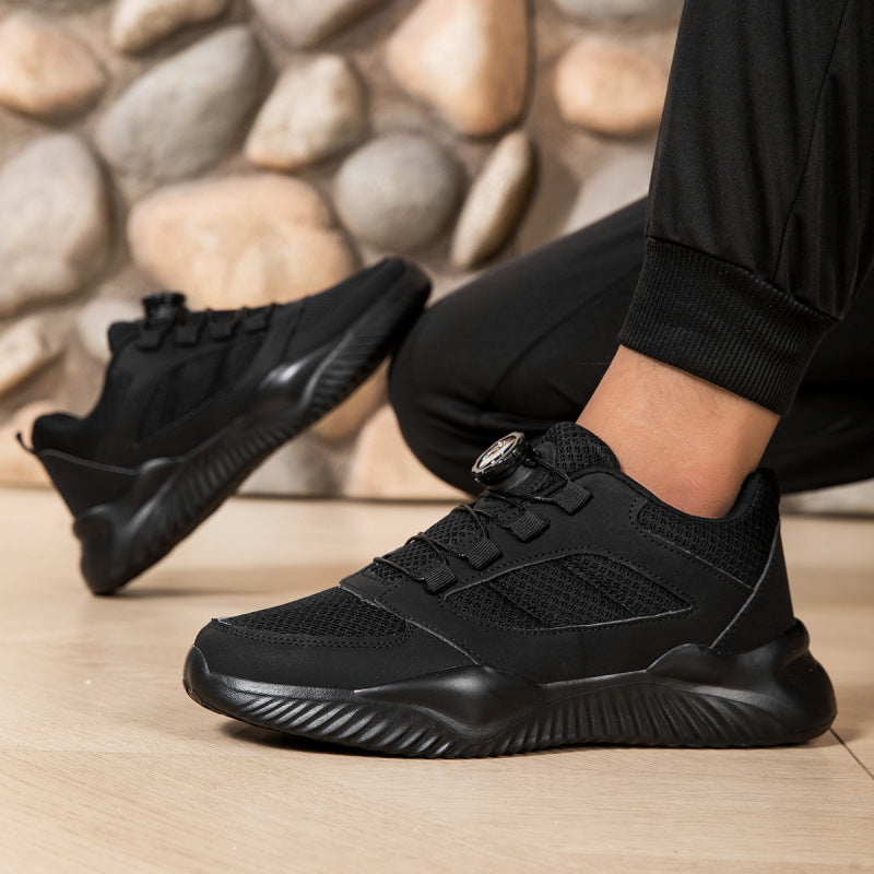 Men's sporty mesh surface sneakers with rotary closure lacing system and shock-absorbing lightweight sole Mune Fashion