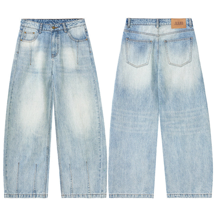 Men's Extreme Baggy Denim Pants in Floor-Length Palazzo Cut with Deep Crotch Mune Fashion