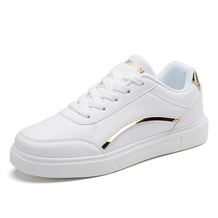Unisex low urban city sneakers with vegan artificial leather, subtle metallic decorative edge, and shock-absorbing EVA sole Mune Fashion