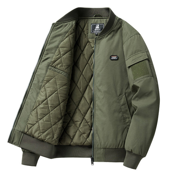 Men's utility bomber jacket in pilot style with arm pocket and ribbed cuffs Mune Fashion