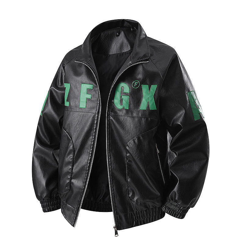 Men's Oversized Bomber Jacket in Sporty Look with Large Letter Applications Mune Fashion