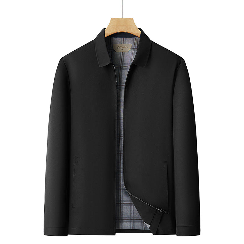 Men's lightweight transitional jacket with checked lining and concealed zipper Mune Fashion