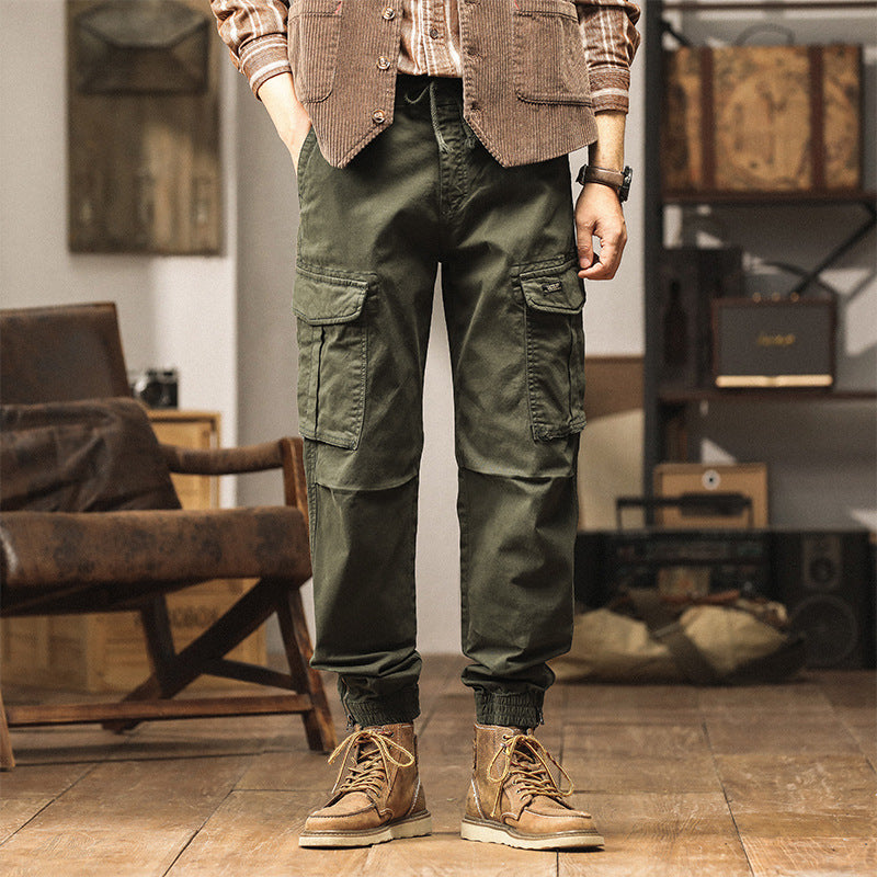 Herren Cargo-Jogginghose im Utility-Look mit Tunnelzugbund und Reißverschluss-Knöcheln Mune Fashion