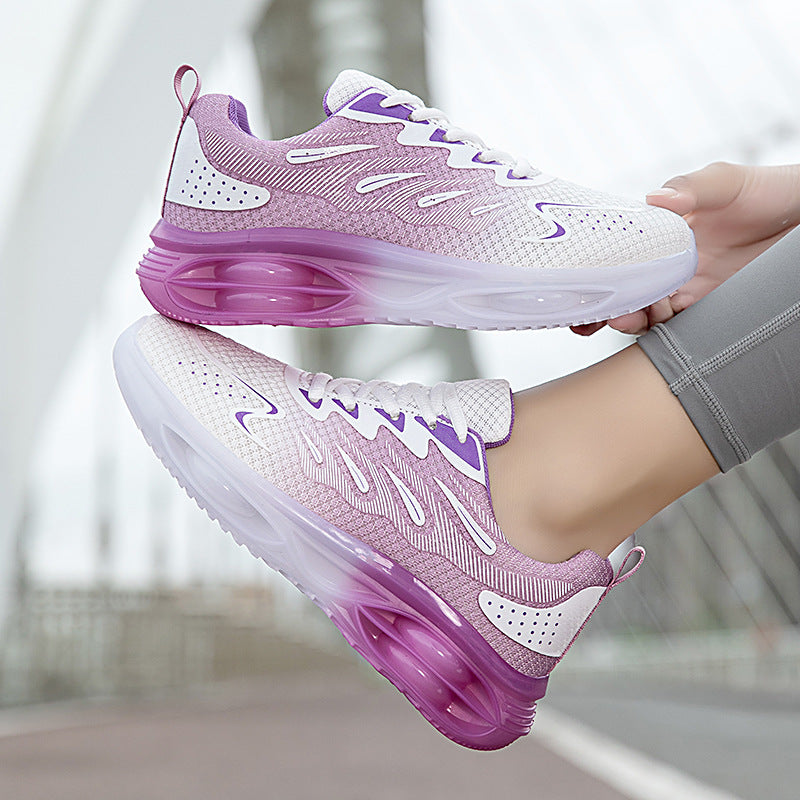 Women's trendy sports sneakers with visible air chamber midsole and seamless knit upper Mune Fashion
