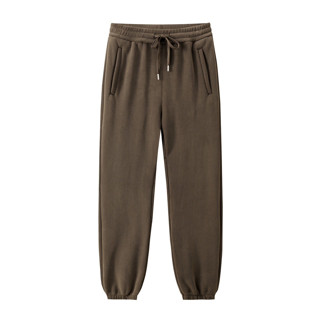 Men's Fleece Jogging Pants with Elastic Waistband, Drawstring and Ribbed Cuffs Mune Fashion