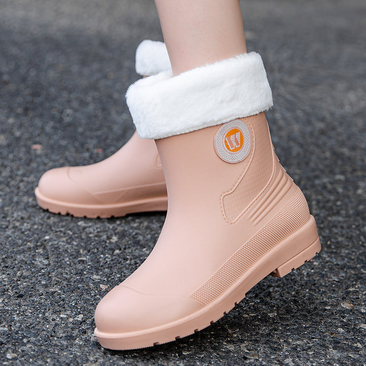 Men's Robust Short Rain Ankle Boots made of Solid Rubber with Reinforced Toe Cap Fashion