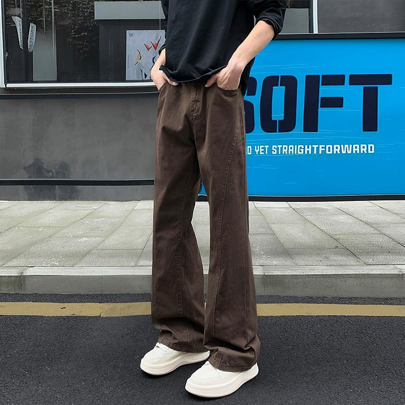 Men's Loose-Fitting Canvas Pants with Extra Wide Leg and Deep Crotch Mune Fashion