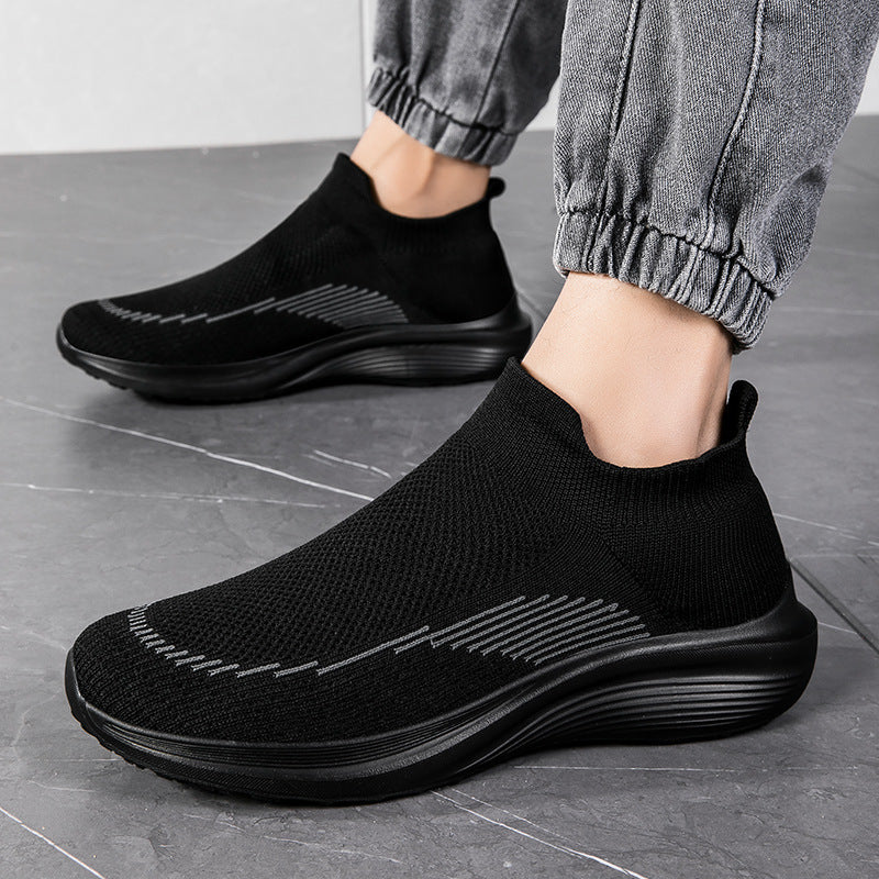 Men's sock-like knitted sneakers with seamless upper and shock-absorbing sole Mune Fashion