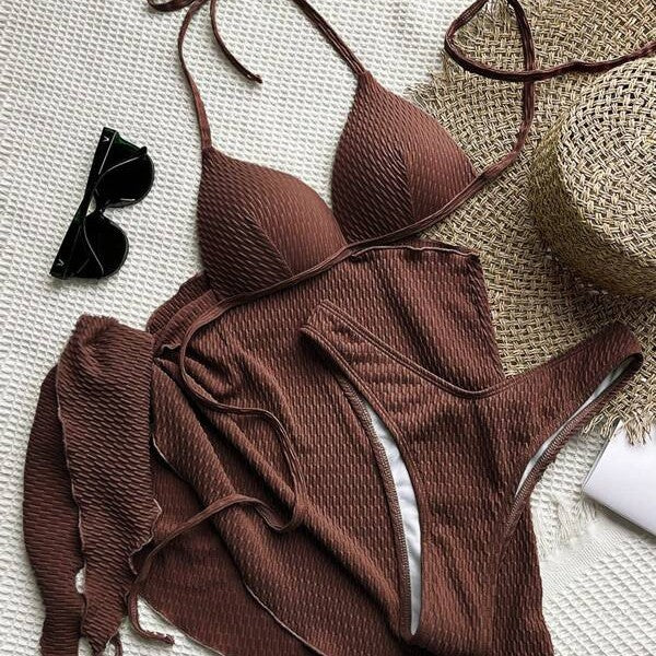 Women's bikini set with sophisticated wrap design and elegant halter straps Mune Fashion