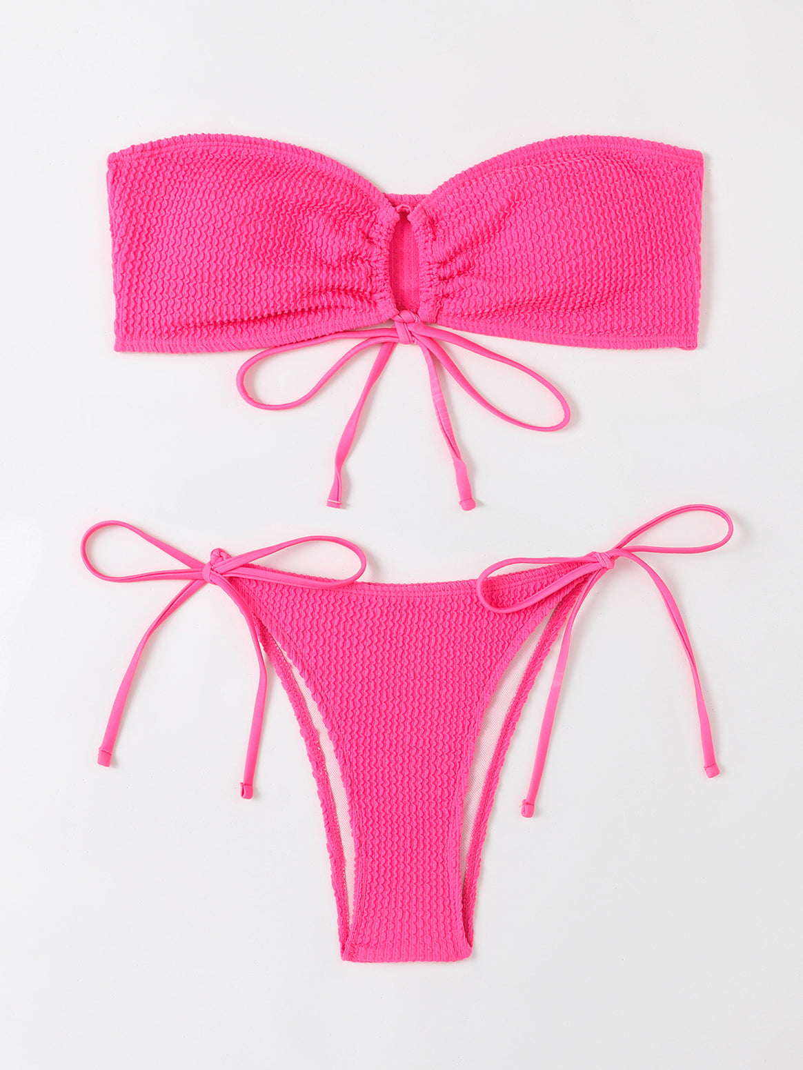 Women's bandeau bikini set with Velcro closure and adjustable ties Mune Fashion