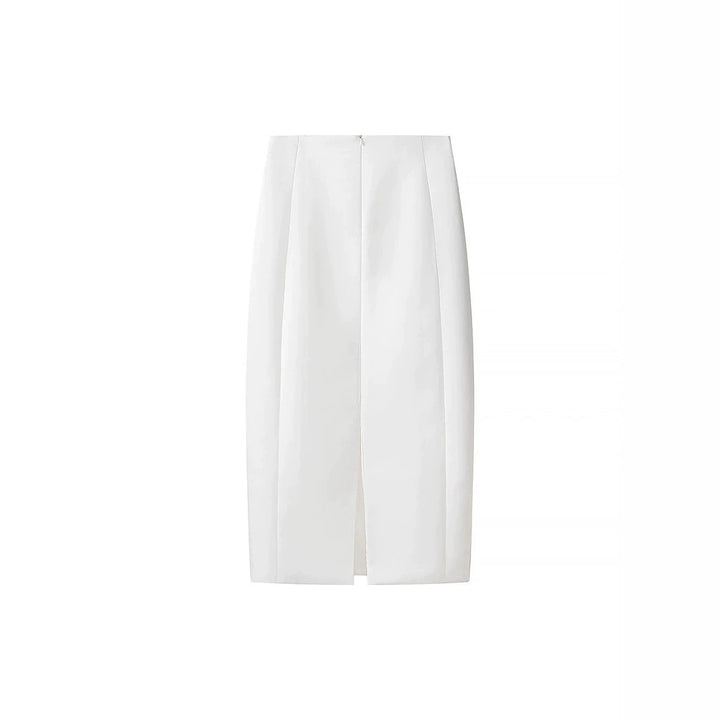 Women's Tailored Midi Skirt Pencil Shape with Vertical Darts Mune Fashion