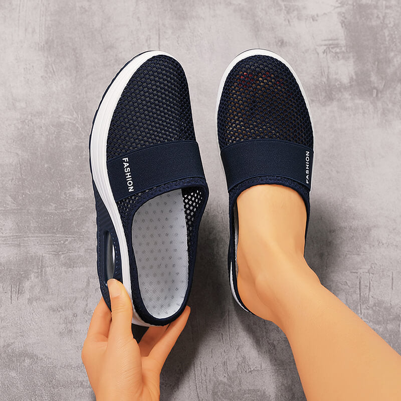 Women's lightweight mesh mule with visible air chamber midsole and elastic comfort strap Mune Fashion