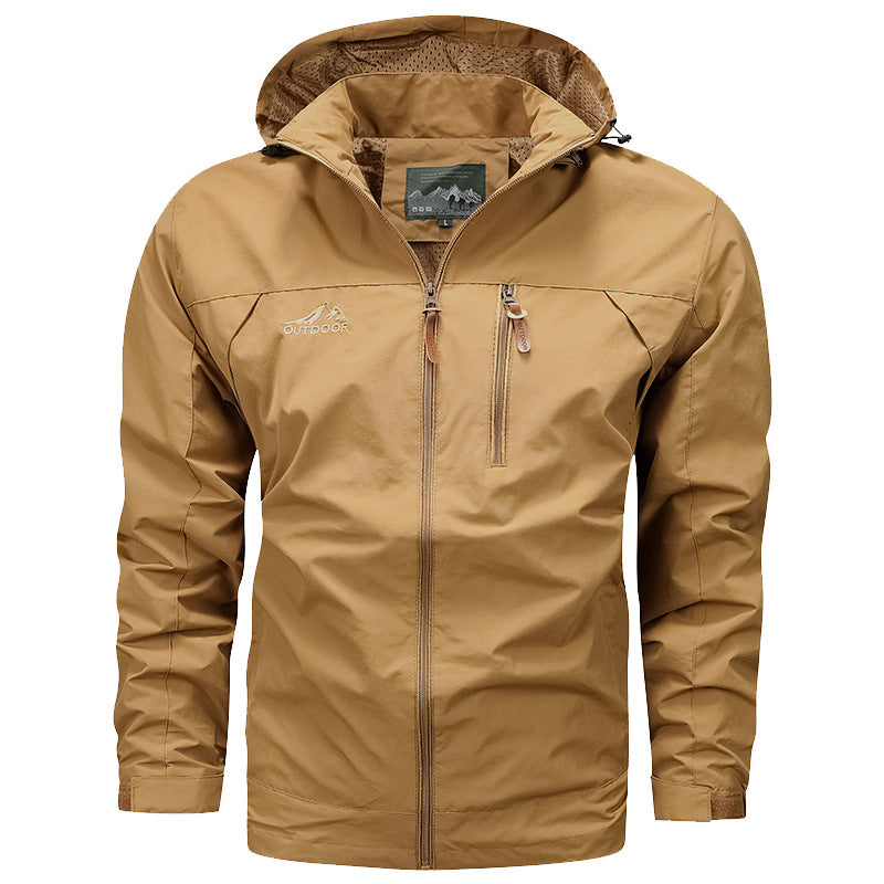 Men's Ultralight Outdoor Jacket with Adjustable Hood