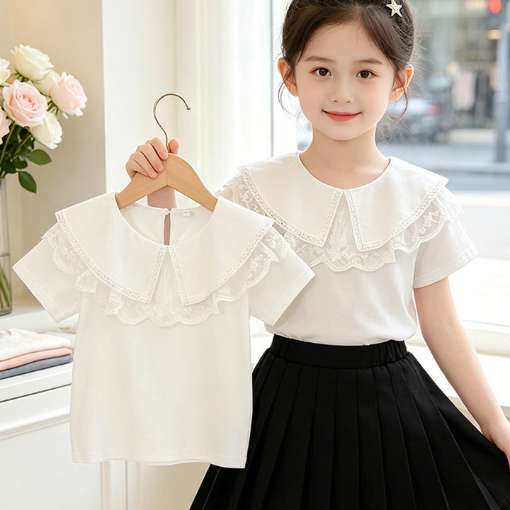 Women elegant blouse with lace collar Mune Fashion