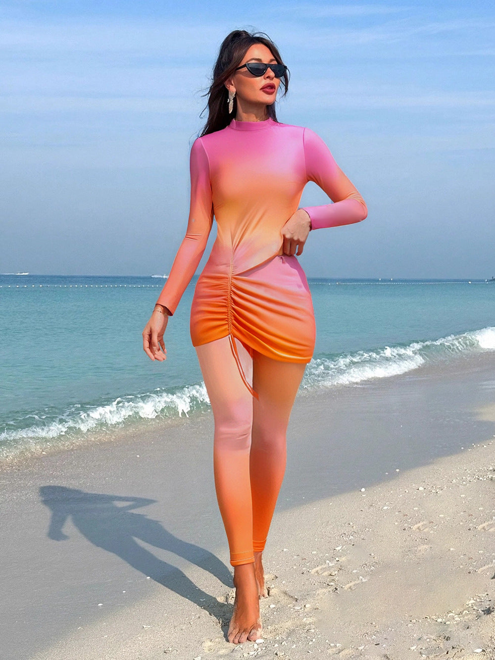 Women's sporty swimsuit with asymmetric skirt Mune Fashion