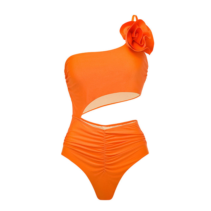 Women's one-piece swimsuit with voluminous ruffle detail and matching wrap skirt Mune Fashion