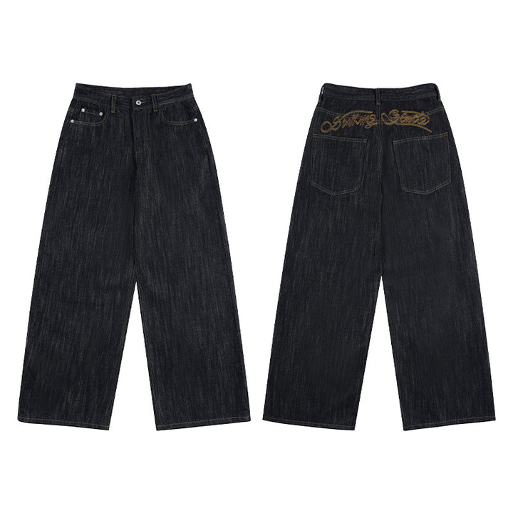 Men's Oversized Denim Palazzo Pants with Extra Wide Leg and Soft Drape Effect Mune Fashion