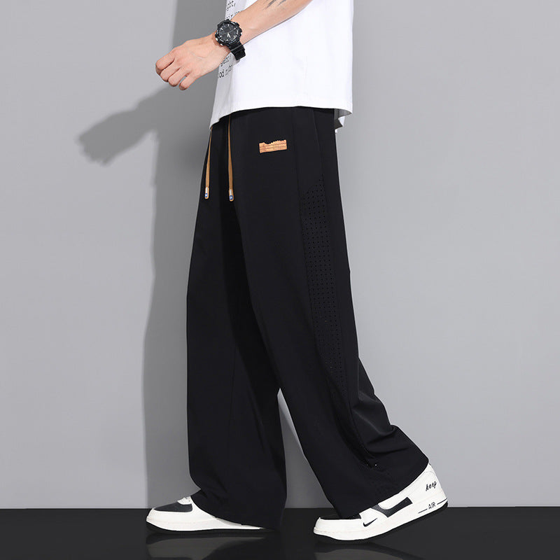 Men's Breathable Sports Pants with Side Mesh Inserts
