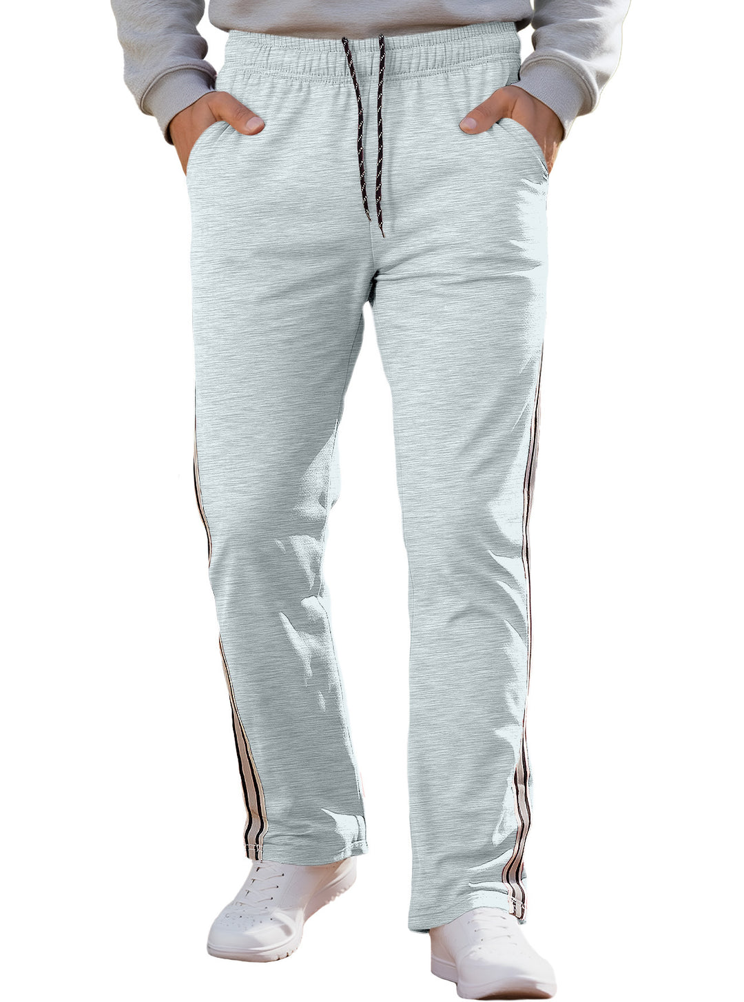 Men's casual training pants with elastic waistband and side contrast stripes Mune Fashion