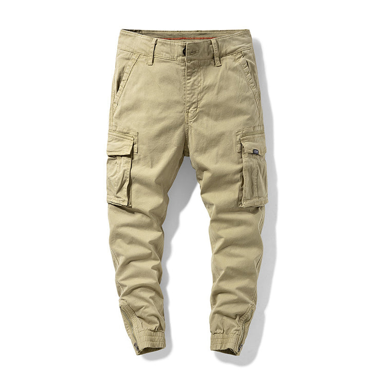 Herren Cargo-Jogginghose mit elastischem Saum, verstärkten Klappentaschen und Canvas‑Optik Mune Fashion