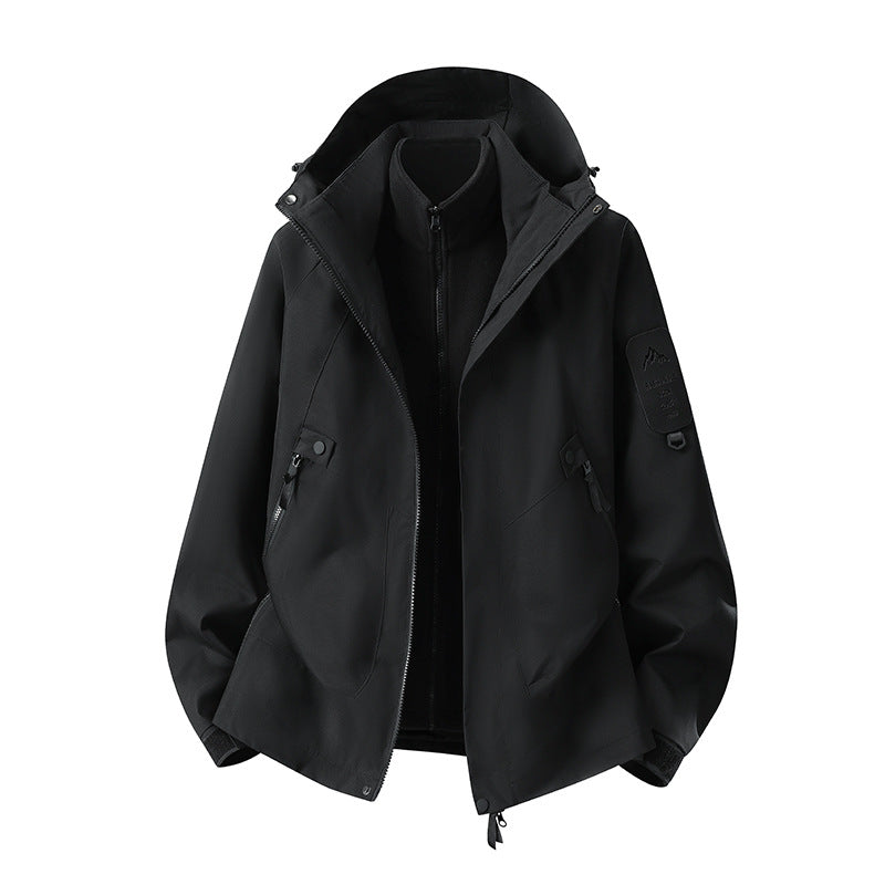 Men's Two-in-One Weather Protection Jacket with Removable Padded Vest and Adjustable Hood Mune Fashion