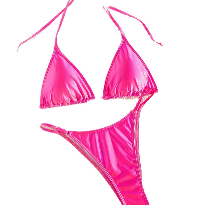 Women's bikini set with adjustable straps and shiny finish Mune Fashion