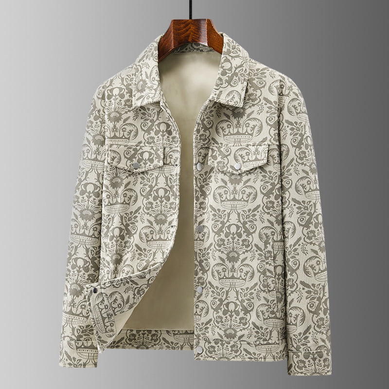 Ladies Elegant Utility Jacket with Floral Pattern Mune Fashion