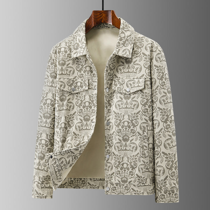 Ladies Elegant Utility Jacket with Floral Pattern Mune Fashion