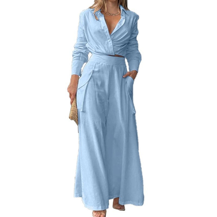 Women's Wide Palazzo Pants with Extra Wide Leg, High Waist and Side Pockets Mune Fashion