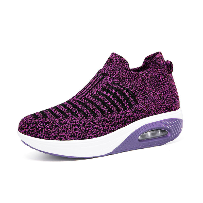 Women's knitted slip-on walking sneakers with anatomical pronation support, air-cushioned midsole, and sock-like shaft Mune Fashion