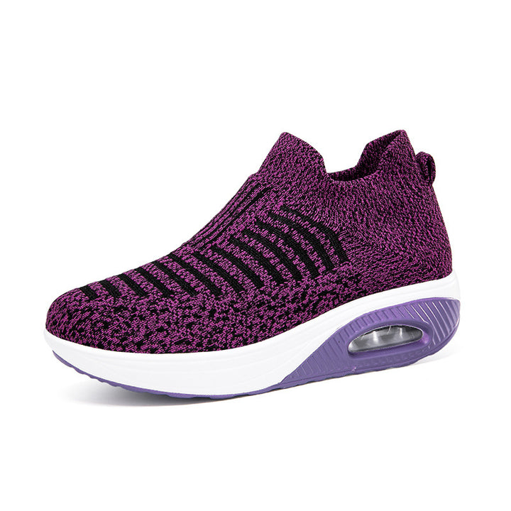 Women's knitted slip-on walking sneakers with anatomical pronation support, air-cushioned midsole, and sock-like shaft Mune Fashion