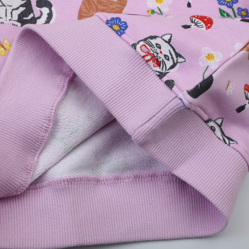 Girls sweatshirt with colorful animal and flower pattern Mune Fashion