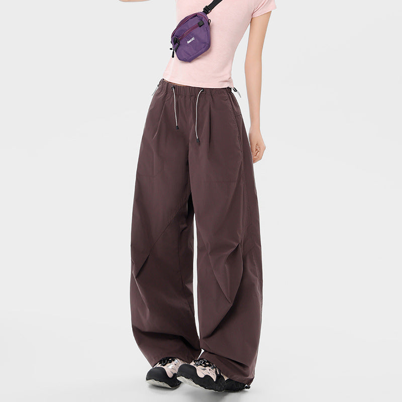 Women's wide technical cargo pants with drawstring waistband Mune Fashion