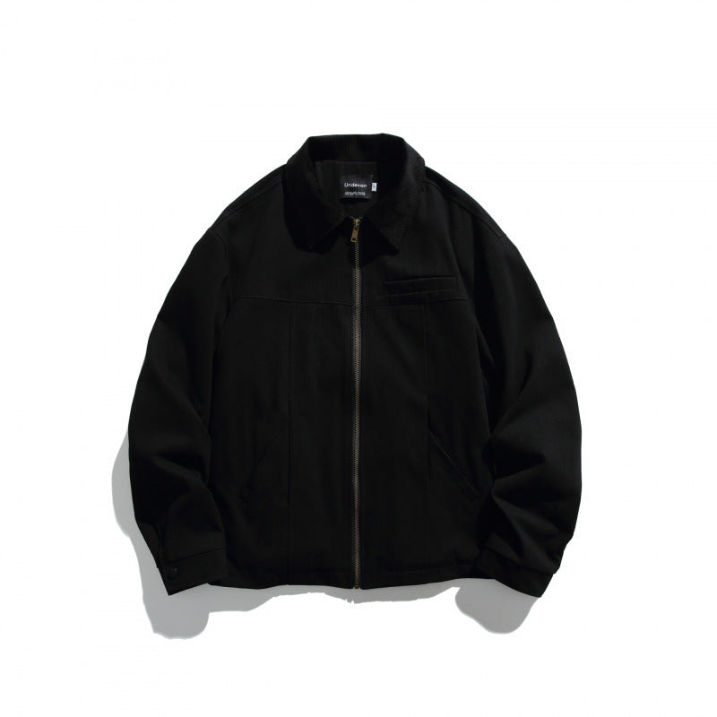Unisex Short-cut Overshirt Jacket with Cord Collar, Chest Pocket and Precise Seam Details Mune Fashion