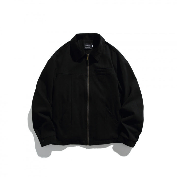 Unisex Short-cut Overshirt Jacket with Cord Collar, Chest Pocket and Precise Seam Details Mune Fashion
