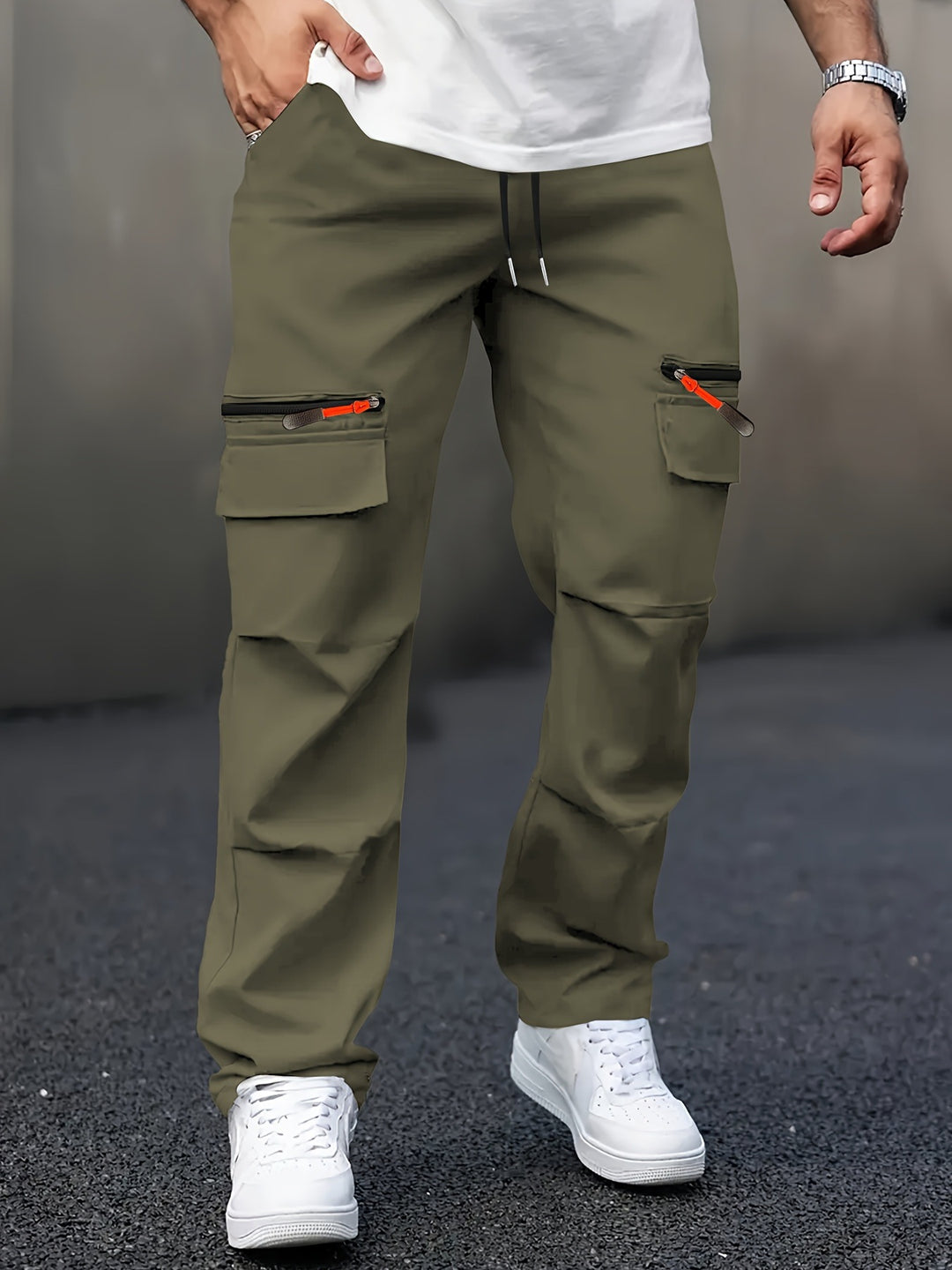 Men's Multifunctional Cargo Pants with Side Zippers