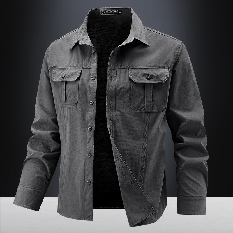 Men's Casual Shirt Jacket with Chest Pockets Mune Fashion
