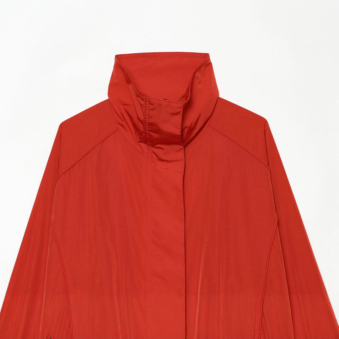 Women's lightweight windproof transition jacket with stand-up collar raglan sleeves elastic hem Mune Fashion