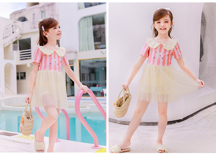 Women's tulle dress with cute collar Mune Fashion