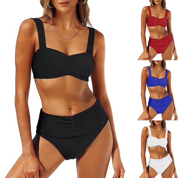 Women's High-Cut Bikini with Ruffle Details Mune Fashion