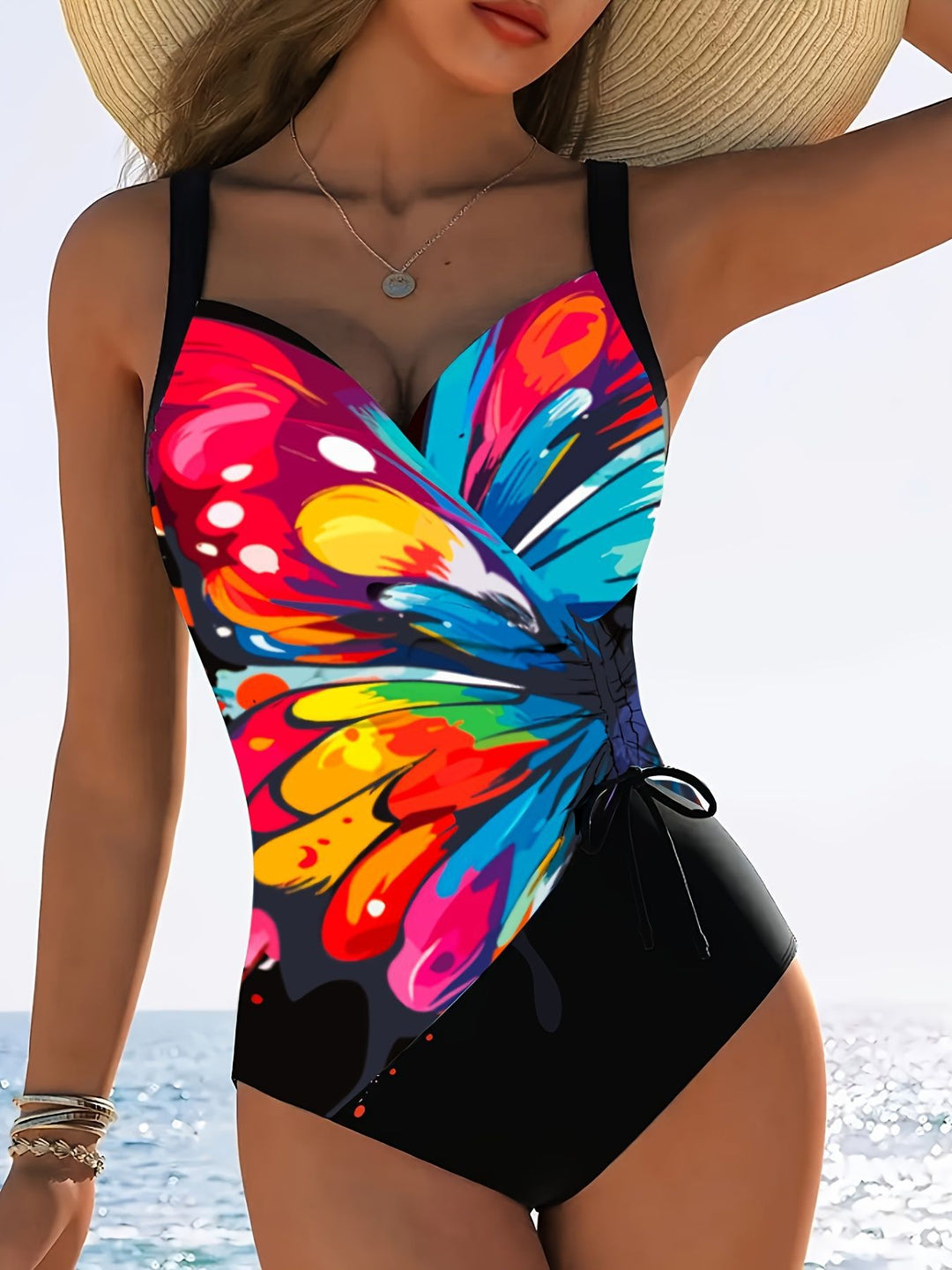 Women's sporty swimsuit with stylish color mix and adjustable cut Mune Fashion