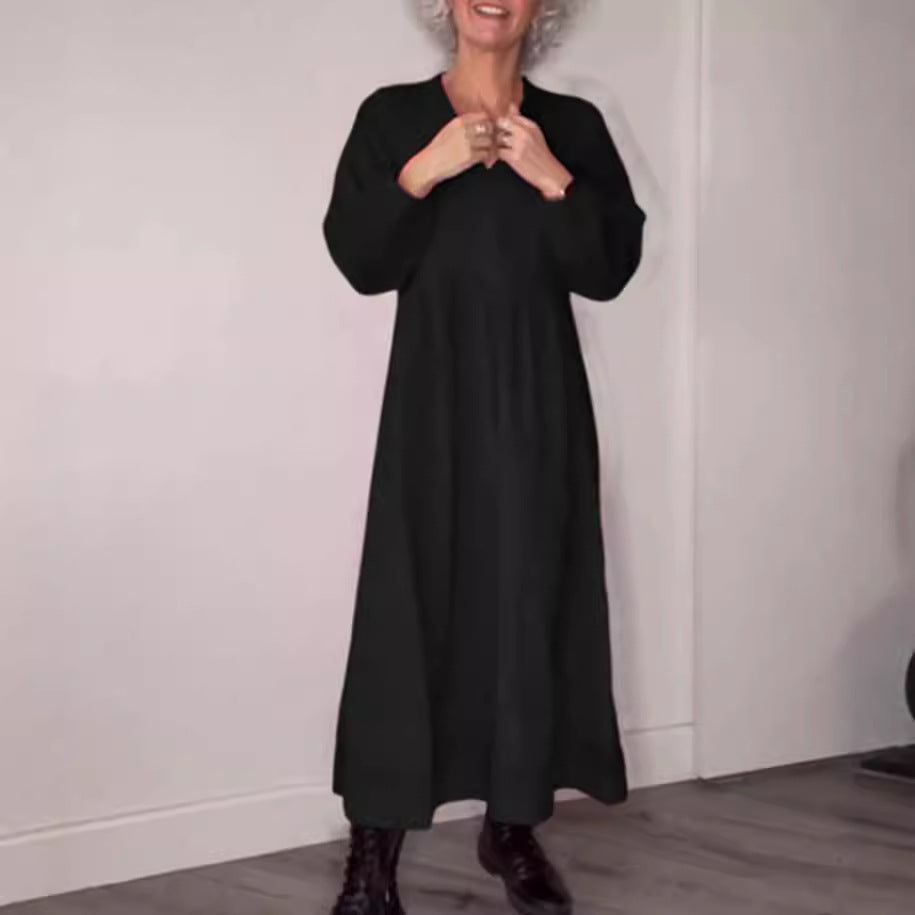 Women's ankle-length jersey dress with empire seam and balloon sleeves Mune Fashion