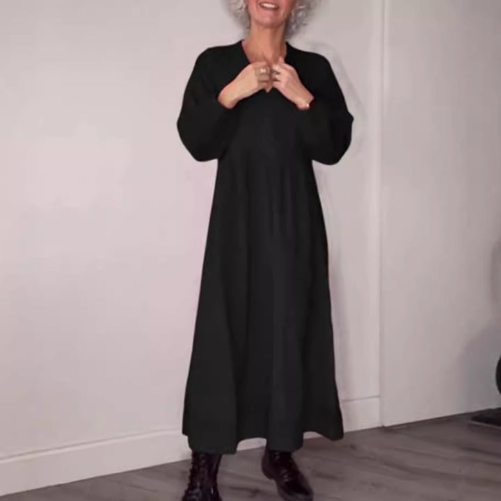 Women's ankle-length jersey dress with empire seam and balloon sleeves Mune Fashion