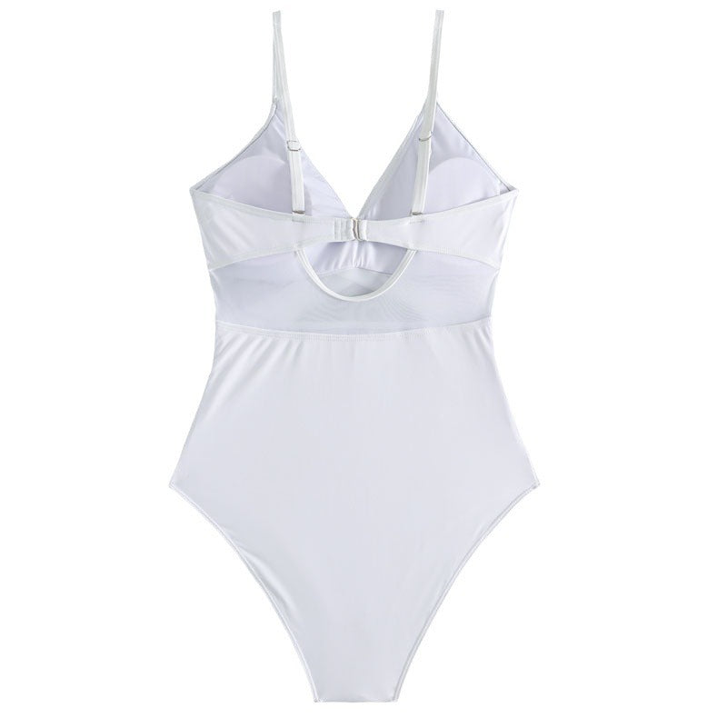 Women's Sporty One-Piece Swimsuit with Crossed Design Mune Fashion