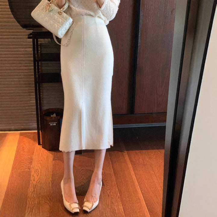 Ladies Elegant Midi Skirt with Slits Mune Fashion