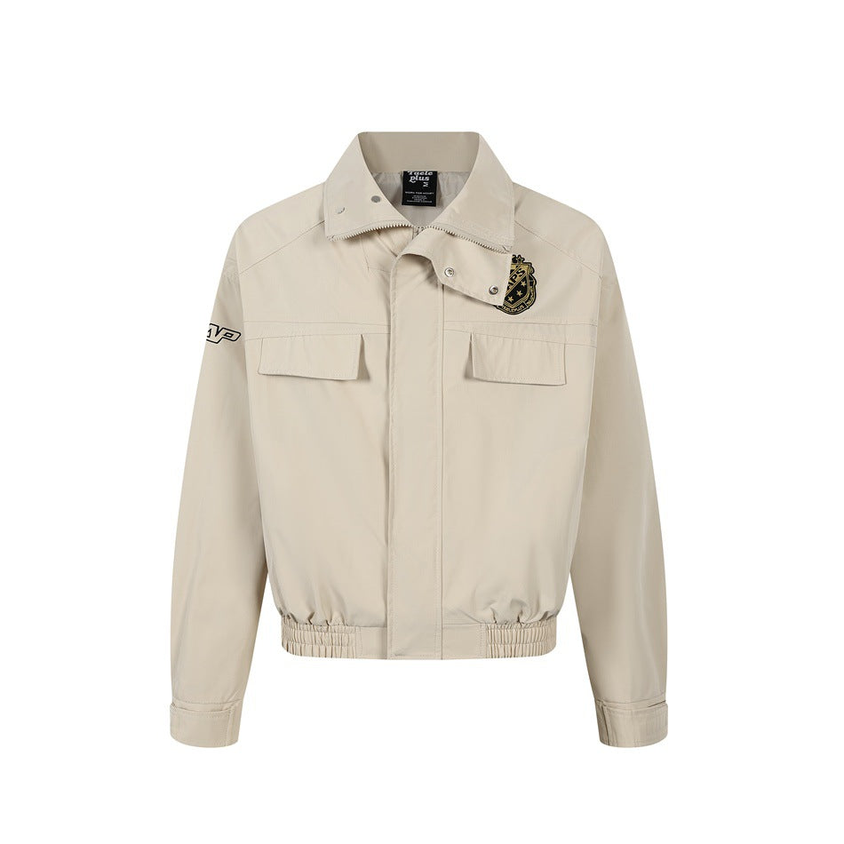 Men's short bomber-style jacket with elastic hem and breast flaps Mune Fashion