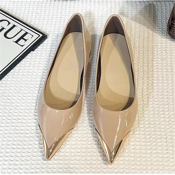 Women's pointed-toe pumps with leopard velvet look and metallic cap toe Mune Fashion