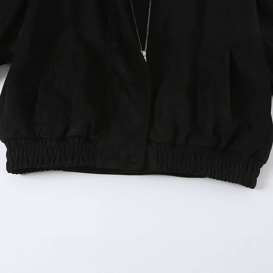 Women's Short Double-Breasted Peacoat with High Standing Collar and Shoulder Straps Mune Fashion