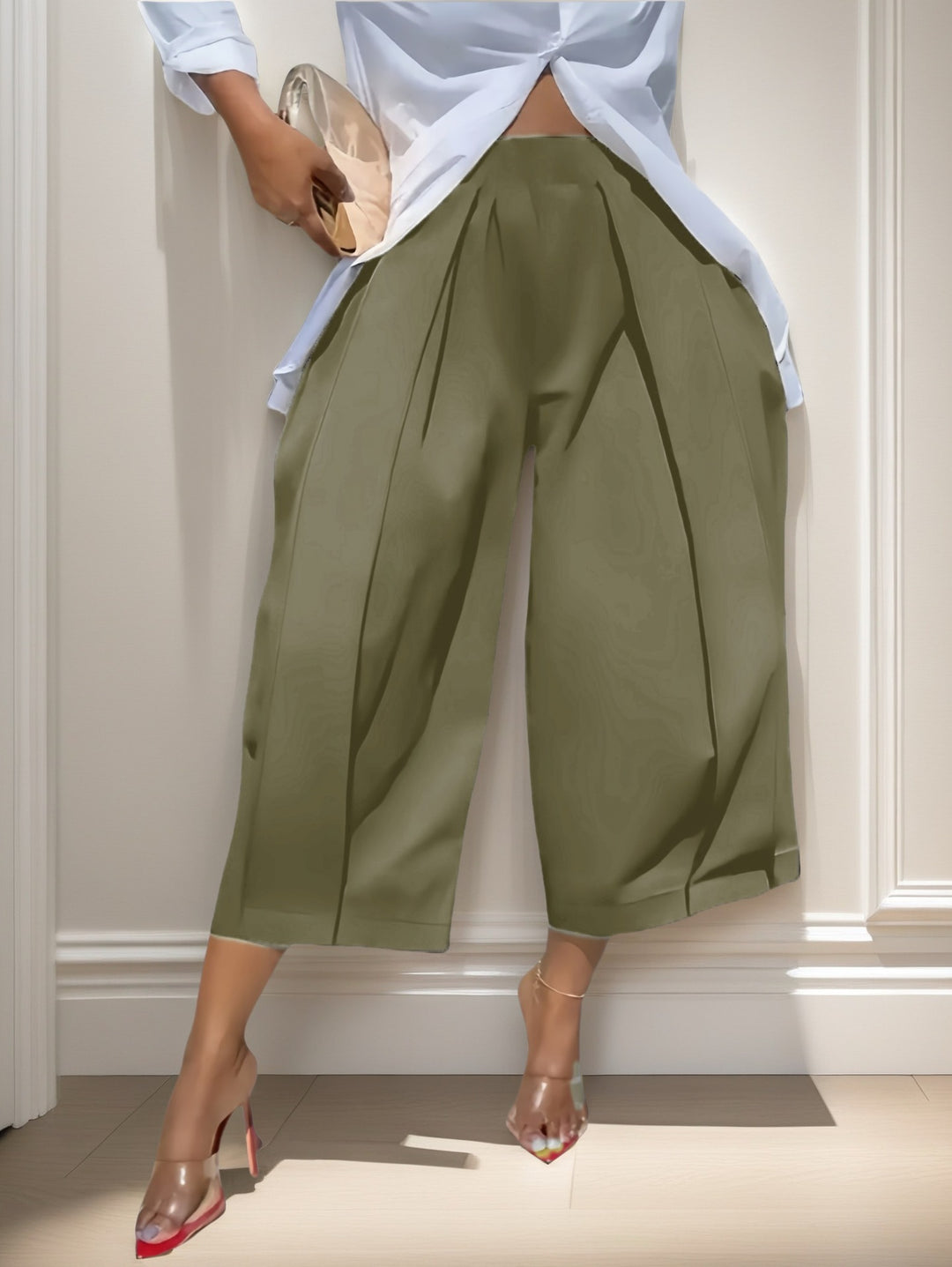 Women's culotte pants with wide leg and precise crease Mune Fashion
