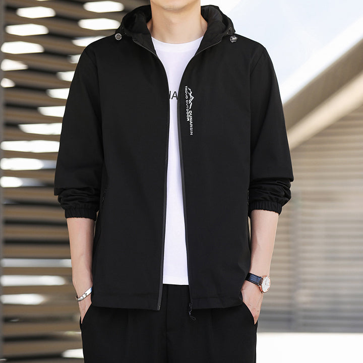 Men's Light Outdoor Jacket with Adjustable Hood Mune Fashion